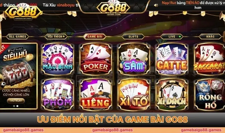 Ưu điểm nổi bật của game bài GO88